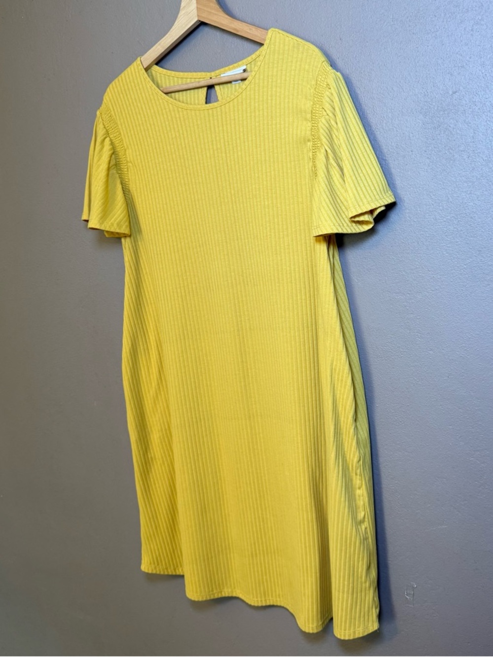 LuLaRoe Roselyn Dress Mustard Yellow Size XL - Picture 4 of 15